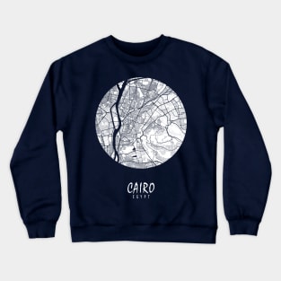 Cairo, Egypt City Map - Full Moon Crewneck Sweatshirt